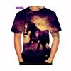Summer Round Neck 3D Horse Pattern Print Top Fashionable Casual Short Sleeved Men's T-shirts