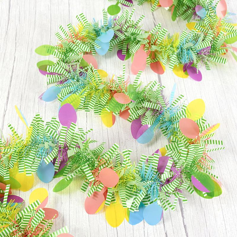 2 м Easter Подвесные Гирлянды Мишура Полосатый Орнамент DIY Венок Поделки 2025 Easter День Рождения Детский Подарок Весенний Домашний Декор для Вечеринки