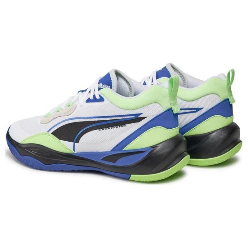 PUMA Playmaker Versatile Trendy Cushioned Wear-resistant Mid Lifestyle Shoes Unisex Blue Green 385841-11