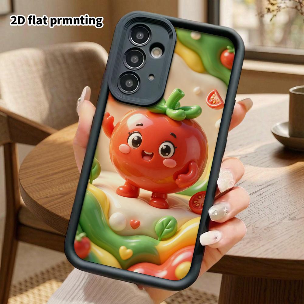 Чехол для телефона: 2D плоский, подходит для Samsung Galaxy A34 A35 M05 M06 S20 S22 S21 FE Plus 5G, защитный чехол, маленький персонаж-помидор, идеальный праздничный подарок