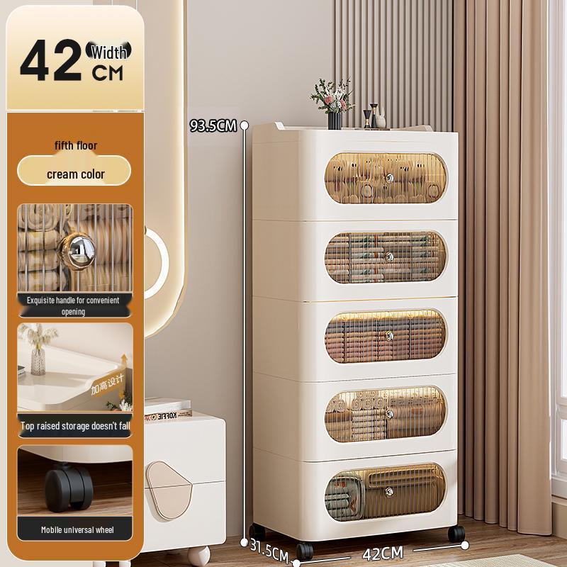 Multi-Layer Drawer-Style Plastic Storage Cabinet for Home & Clothes Organization