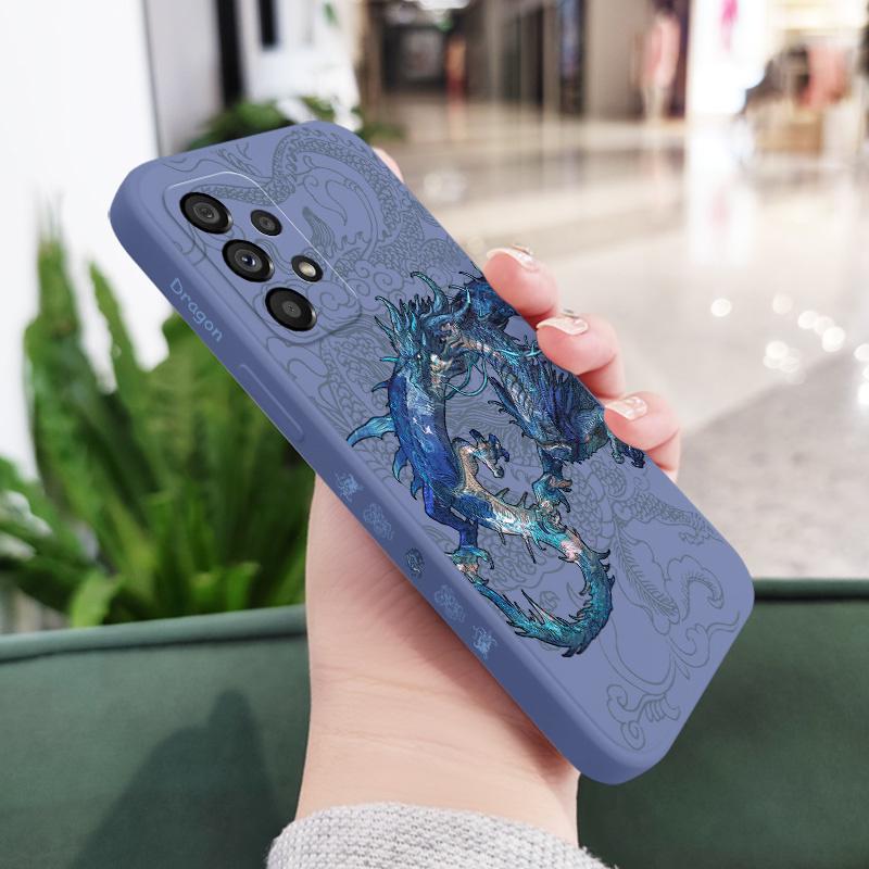Синий Чехол-Дракон Для Samsung Galaxy A73 A53 A33 A23 A13  A72 A52 A52S A32 A22 A12  A71 A51 A31 A21S 4G 5G Чехол