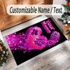 Hearts Theme Crystal Velvet Floor Rug Personalized Custom Name Text Warm Carpet Home Decoration