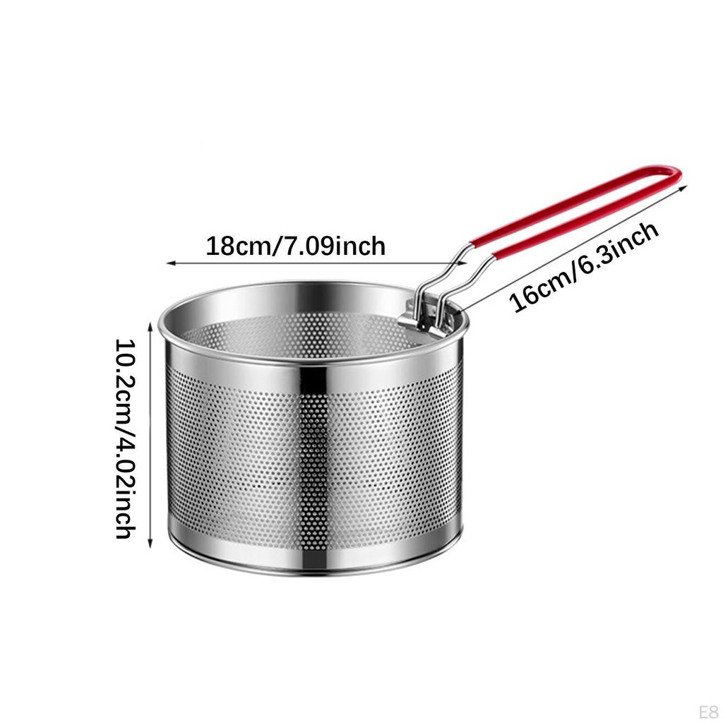 Корзина для фритюрницы, сетка для жарки французских чипсов, круглая с ручкой, пищевой дуршлаг для пасты