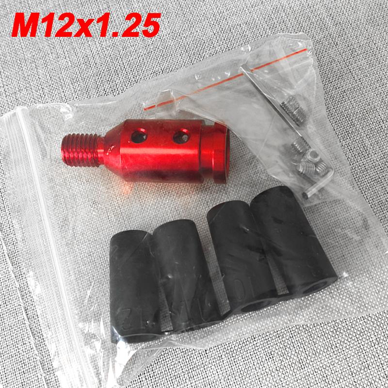 Universal Aluminum Alloy Car Auto Gear Manual Shift Knob Adapter Black for Non Threaded Shifters M12x1.25 M10x1.5