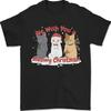 Смешная футболка с кошкой "Meowy Christmas" Мужская 100% Хлопок