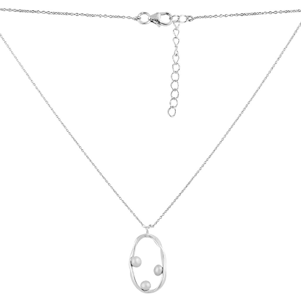 Silver Necklace with Natural Pearls (2128748)