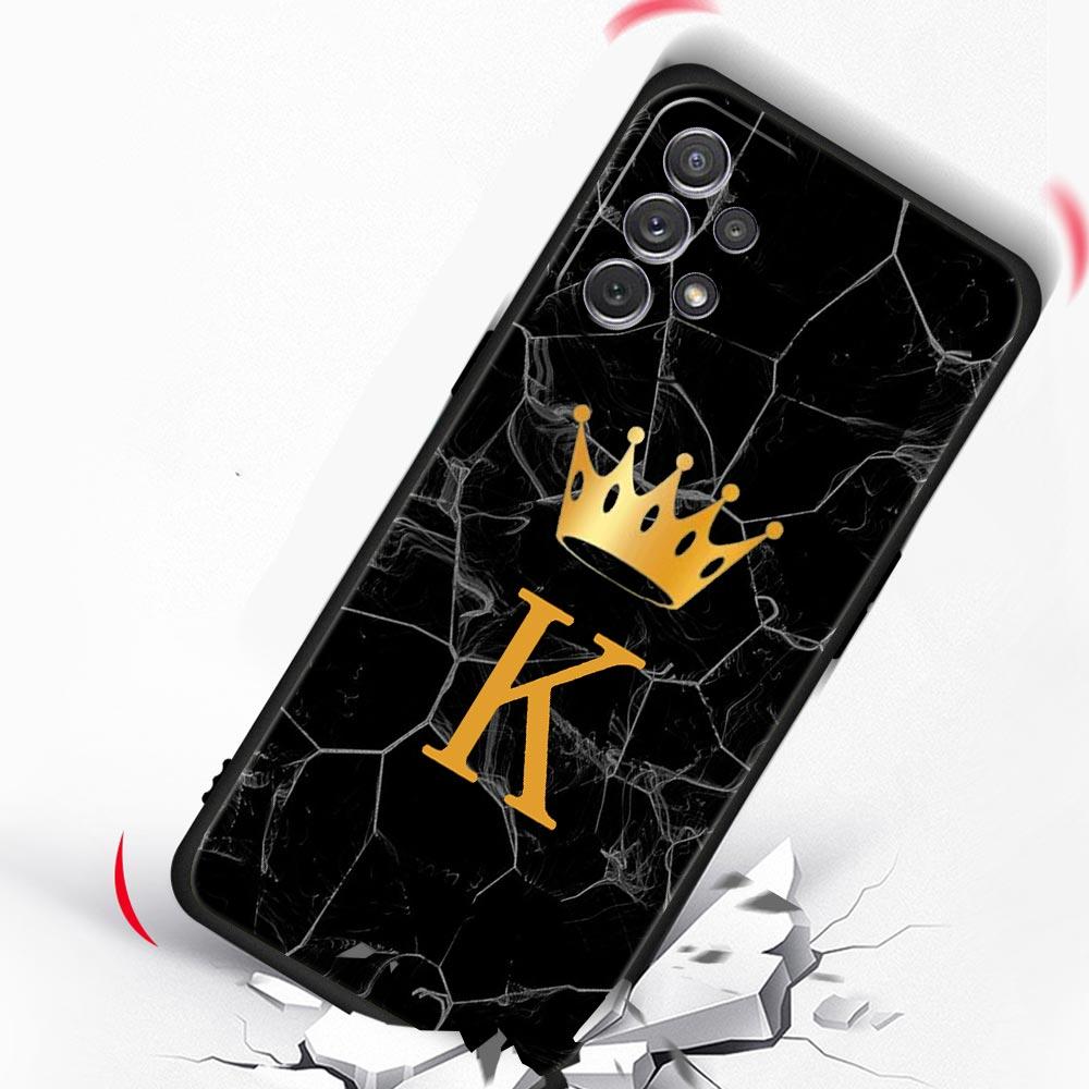 Чехол для телефона с буквой А 'Корона' для Samsung Galaxy A17 A07 A55 A35 A25 A15 A05s A33 5G A31 A23 A21s A13 A41 A73 A53 A51 A71 A03s