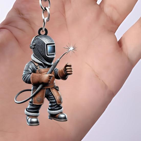 Acrylic Keychain Pendant 2D High-Definition Pattern Wear-Resistant Fall-Resistant Key Chain Small Portable Ornament