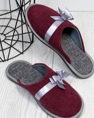 Вельветовые тапочки с бантом ISSA Plus