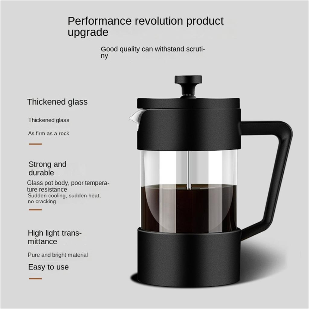 Французский горшок под давлением из утолщенного боросиликатного стекла, фильтр для кофе, посуда, чайник, ручной пунш для кофе