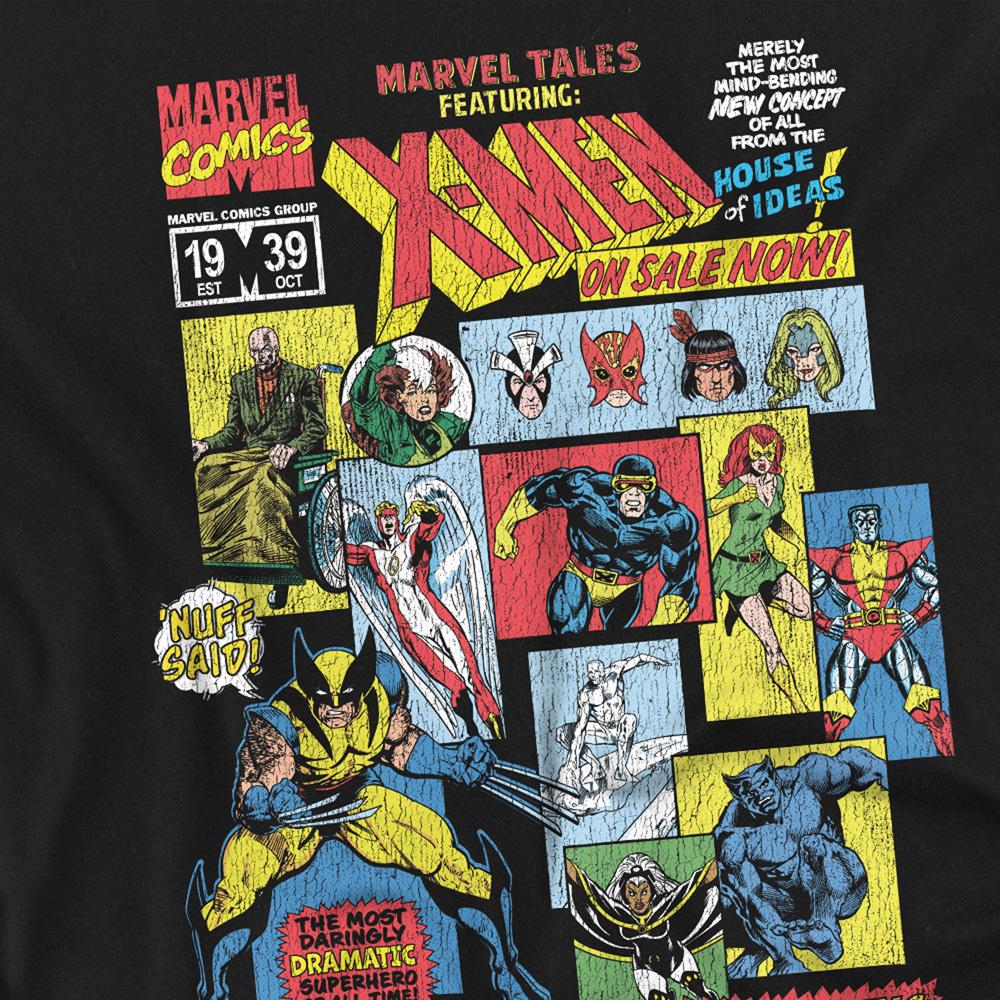 X-Men Unisex Adult Comic Collage Ringspun Cotton Long-Sleeved T-Shirt