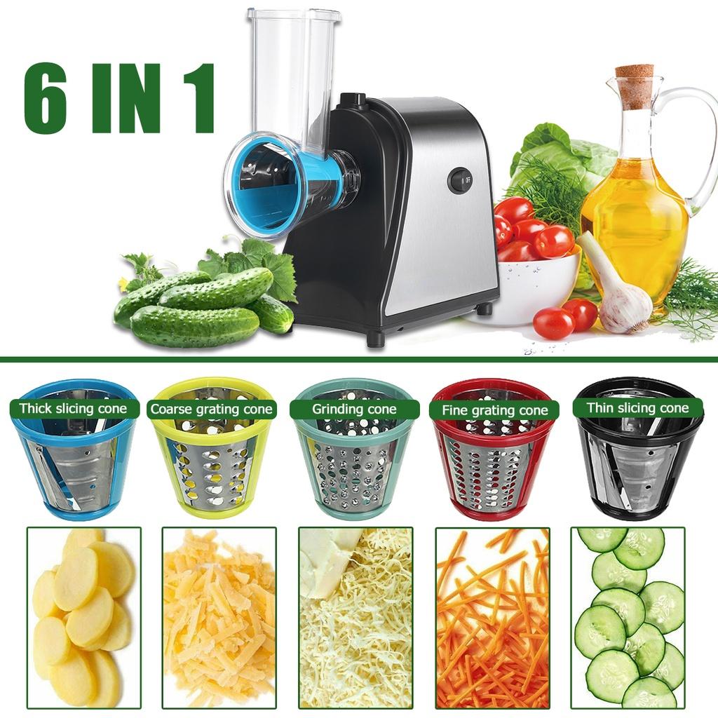 Многофункциональная электрическая нарезка для салата, овощей, фруктов, измельчитель моркови, картофеля, машина для резки лезвия из нержавеющей стали