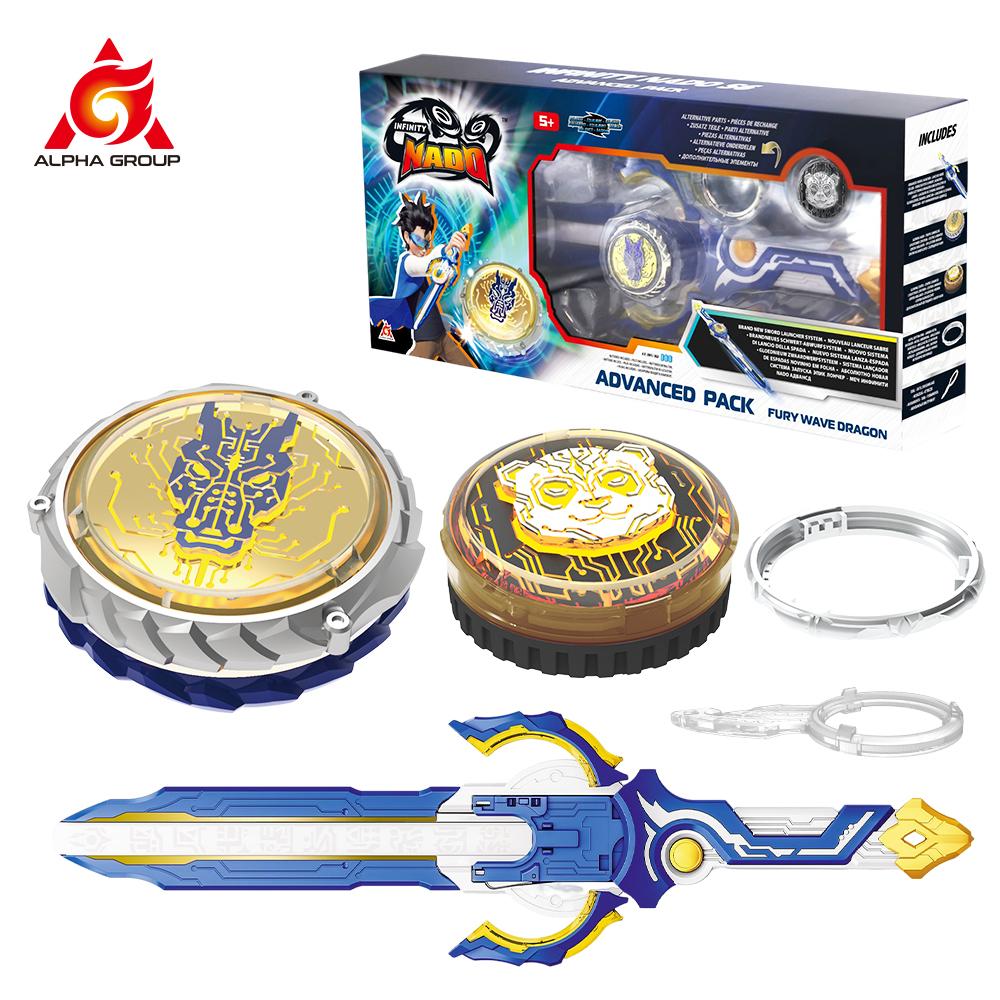 Набор Infinity Nado 6 Power Pack - Spirit Wind Panda: модернизированный металлический волчок с гироскопом, пусковая установка для меча 39 см, игрушка для детей, подарок на день рождения.