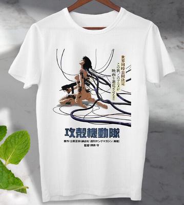 Футболка Ghost In The Shell Культовая манга Аниме Японская научная фантастика Ретро Унисекс Топ