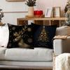 Короткая плюшевая наволочка Рождественская блестящая декоративная наволочка: Снеговик, Елка, Олень и Веселые Слова Подушка для Дивана в Гостиной Co
