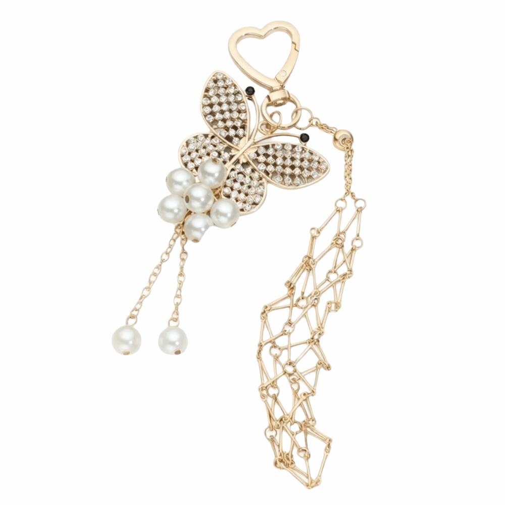 Mini Net Pocket Lipstick Bag Keychain Cherry Lipstick Cover Key Ring Outdoor