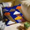 Cushion Cover  Washed Linen  Soft Breathable Decorative Case For Sofa Home Rainbow Series Geometric Print Pillow cover