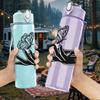 1PC Hand Holding Rose Flower Silhouette Print 750ml Color Plastic Sports Water Bottle Leakproof Flip Straw Lid Suitable for Sports Office Home Use