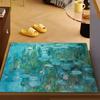 Коврик для двери, коврик для ванной, коврик для пола Lotus M-Monet, масляная живопись, микрофибра, декоративный, универсальный, фланелевый, быстросохнущий, впитывающий, нескользящая подошва