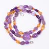 Natural Amethyst Citrine Carnelian Gemstone Smooth Beads Necklace 3-15 Mm 18" UB-8634