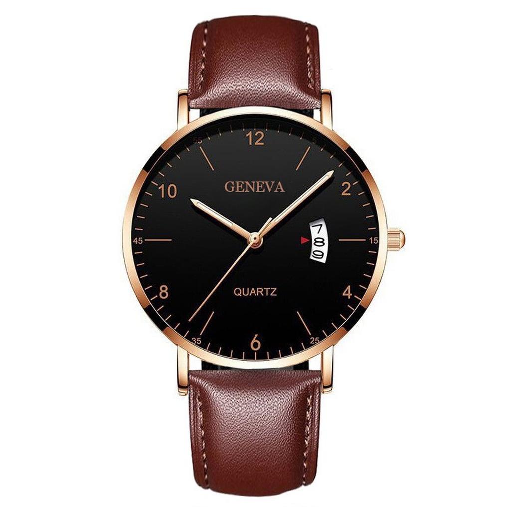 Mens Leather Business Fashion Watch Strap Watch For Gift Giving