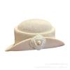 Hepburn style camellia black pearl top hat women's autumn and winter advanced sense thousand gold hat shows small temperament bucket hat