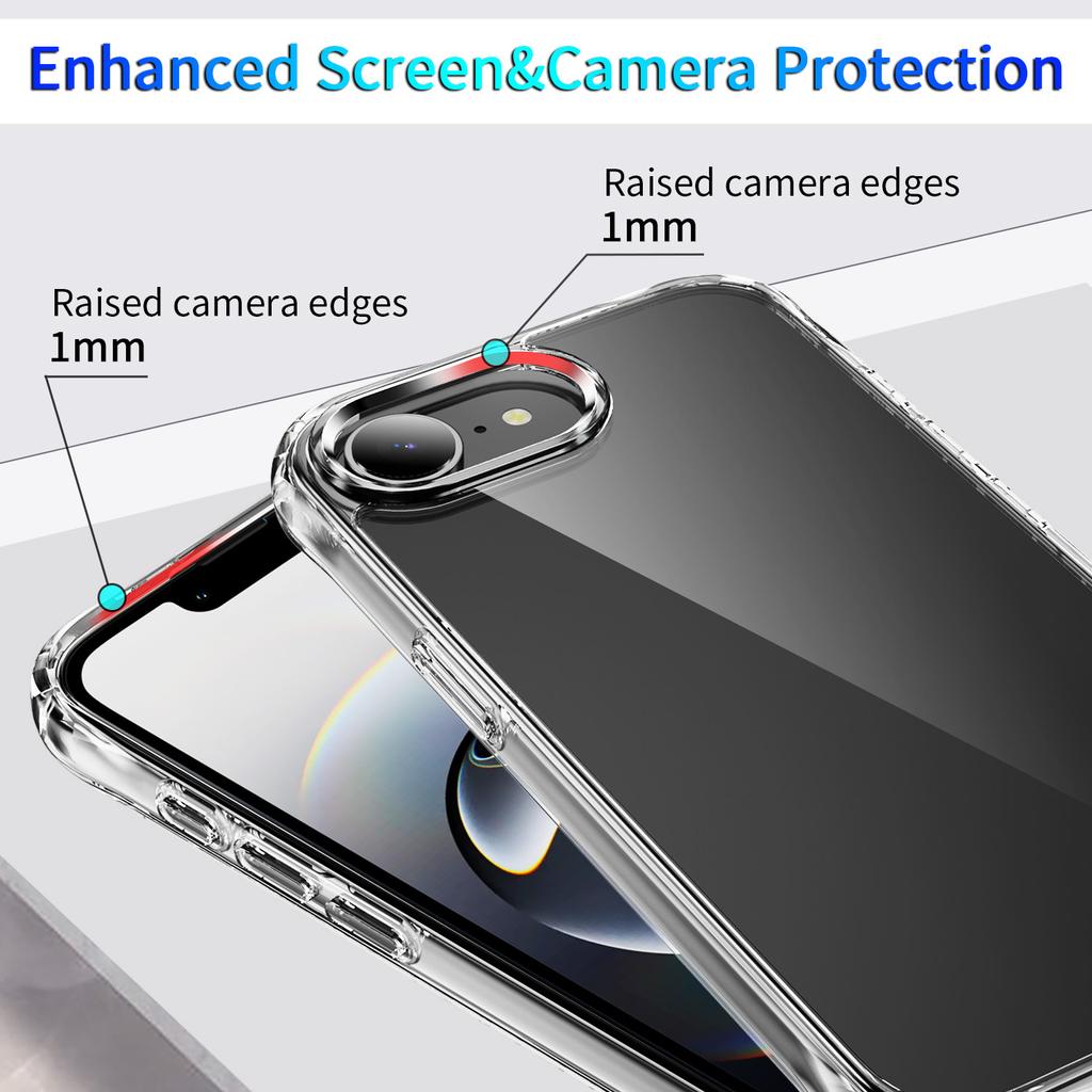 Shockproof Clear Transparent Case For iPhone 17 Air 16 Plus 15 pro max All Series, Anti-Yellowing Air-Guard Corners Full Wrap Protective Phone Shell