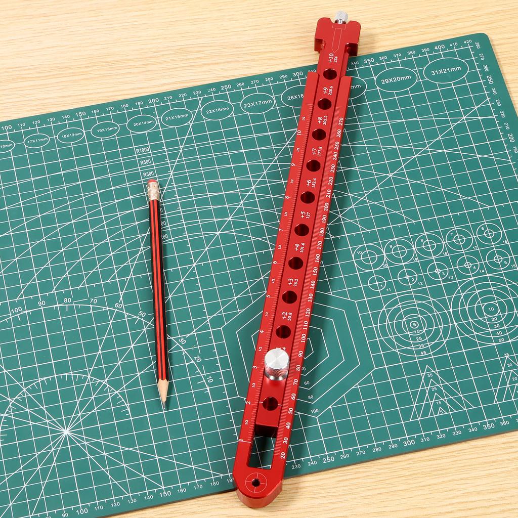 Woodworking Compass Scriber Imperial/Metric Aluminum Alloy Carpenter Compass Tool Adjustable Wood Circle Drawing Scribing Tool