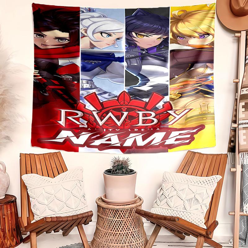 Personalized RWBY Volume Background Tapestry,Custom Name Birthday Party,Multifunctional Wall Decoration for Home Decor,Various Occasions