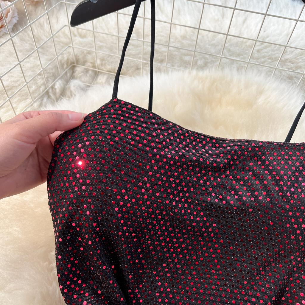 Dress for Women Spaghetti Strap Shinning Exposed Shoulders Falda Sexy Mujer Solid Color Wrapped Vestidos Summer Dropshipping