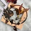 Металлическая круглая настенная скульптура колибри, 3D искусство для декора дома, Садовое украшение, Ручная работа из железа