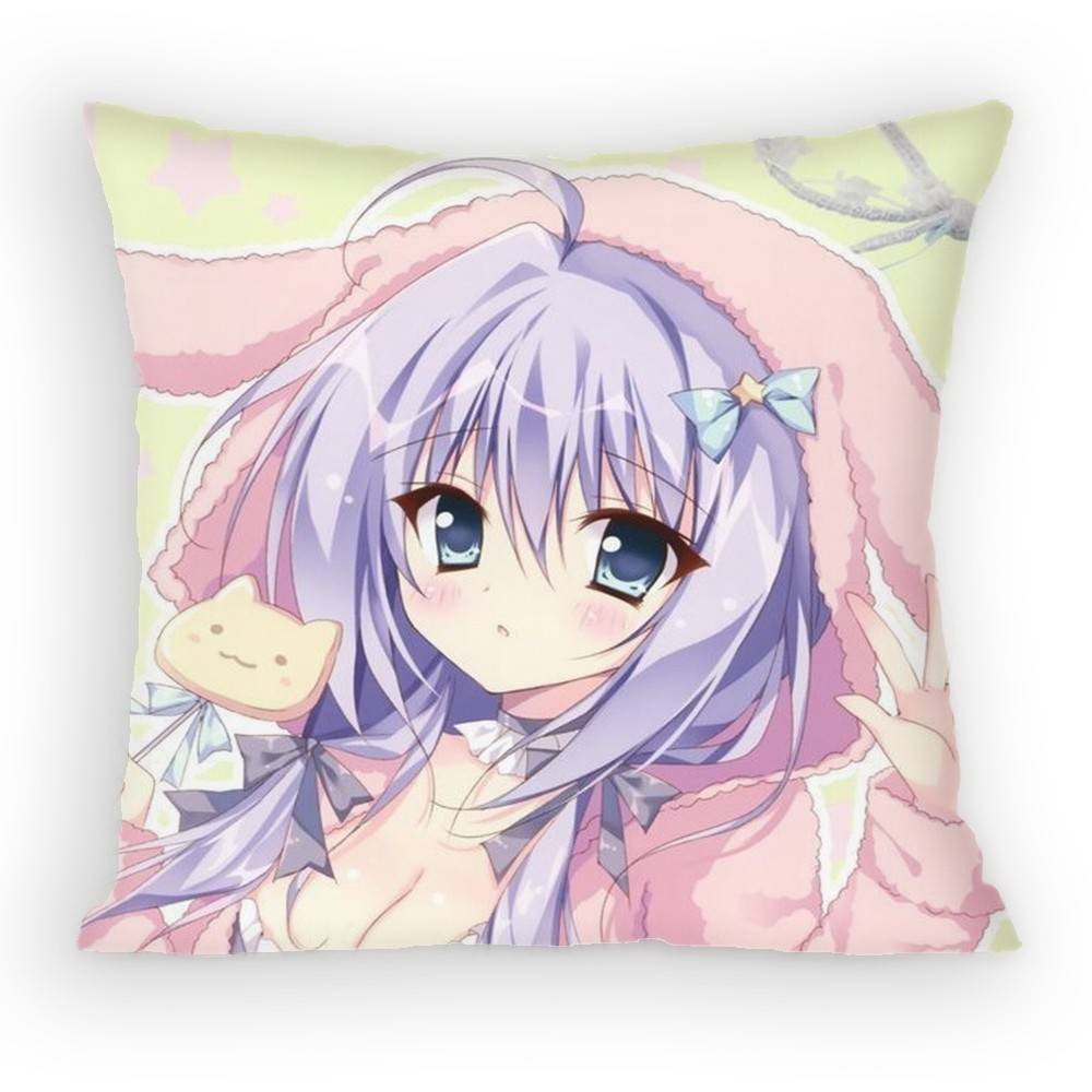 TOUHOU Project Cirno Cute Anime Girl Pillow Case Sofa Living Room Bedroom Headboard Backrest Cushion Square Cushion Nap Time