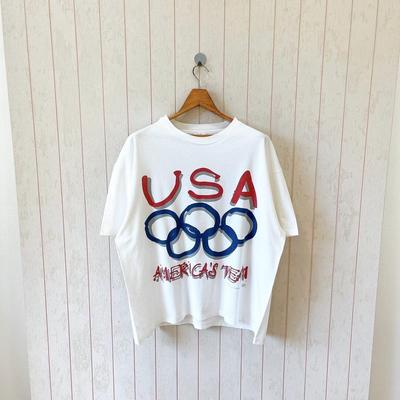 Винтажная футболка Олимпиады 90-х США / Винтажная футболка сборной Америки / винтажная футболка Hanes сделано в США / размер XL