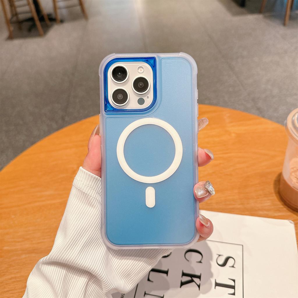 For IP16promax Magnetic Defense Three-in-one Transparent TPU+PC Upper and Lower Cover Ins Wind and Anti-fall Mobile Phone Case