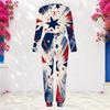 Women Plus Size Round Neck Long Sleeve Navy Printed Two Piece Set Cuffed Top Cuffed Pants With Pockets