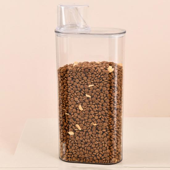 Sealed Food Storage Container Transparent Airtight Grain Canister Food Storage Bin with Pour Spout for Rice Beans Flour Snacks Kitchen