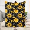 1pc Sunflower Initial blanket Soft and Warm for Sofa Office Camping Travel Livingroom Great Gift for Friends and Family Comfortable
