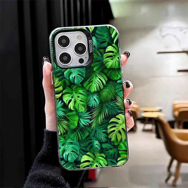 Летние Растения Зеленый Лист Мягкий Чехол для Телефона для iPhone 15 16 17 Pro Max 17Air 16E 14 Plus 13 12 Mini Ударопрочный Чехол Задняя Панель