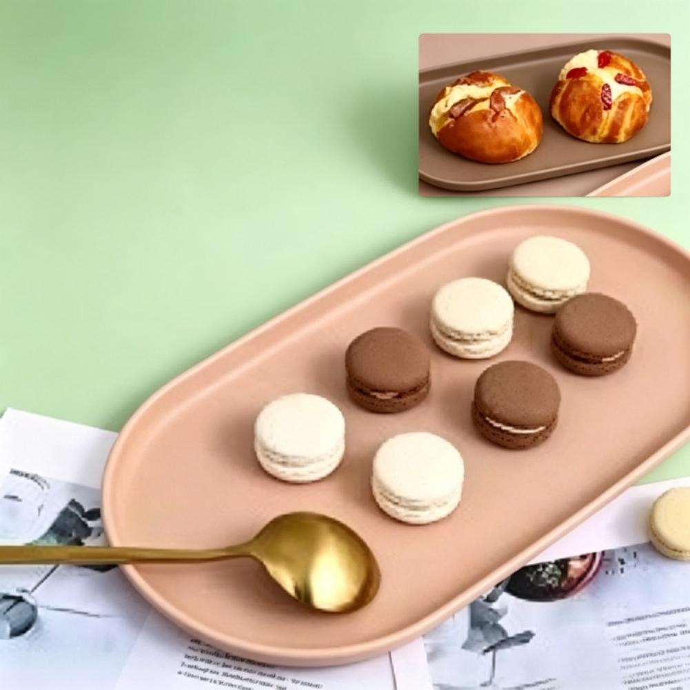 Stackable Oval Fruit Plate Dessert Tray Reusable Food Serving Tray Snack Plate with Smooth Edge Kitchen Serving Dish for Kitchen