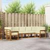 Outdoor Sofa Set with Cushions 7 pcs Natural and Cream