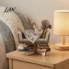 Wear-resistant Decorative Crafts Wooden Reading Desktop Ornaments for Home Office Decor, Minimalist Figurine, Creative Appearance Table Art