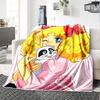 1pc Panda Hug Fantasy Art Flannel Blanket,Ultra Soft Warm Plush Throw for Home Bedroom Bed Sofa Cover Camping Picnic Gift Y72413