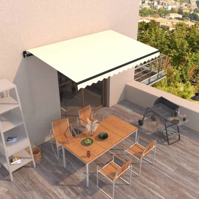 Maison Exclusive - Auvent manuel rétractable 400x350 cm Crème