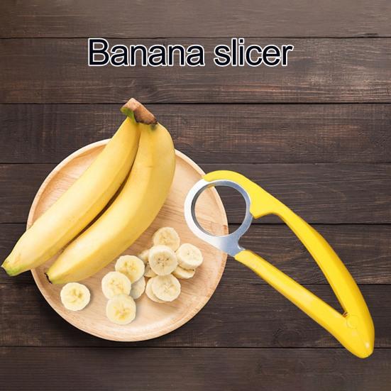 Banana Slicer Stainless Steel Fruit Cutter Chopper Vegetable Salad Slices Cucumber Cutter Kitchen Tool for Fast Food Prep Snacks