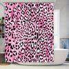 Animal Print Shower Curtain Decorative Plastic Rod Pocket Waterproof Pink Leopard Pattern Home Bath Mat Bathroom Accessories For