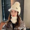 Hat autumn and winter new cold-proof knitted hat scarf set women's cycling thickened ear protectors warm wool hat
