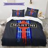 Постельное белье с узором Martini Racing, Комплект с одеялом, Пододеяльник, Наволочка, Домашний подарок на день рождения(1 пододеяльник + 2 наволочки, без наполнителя)