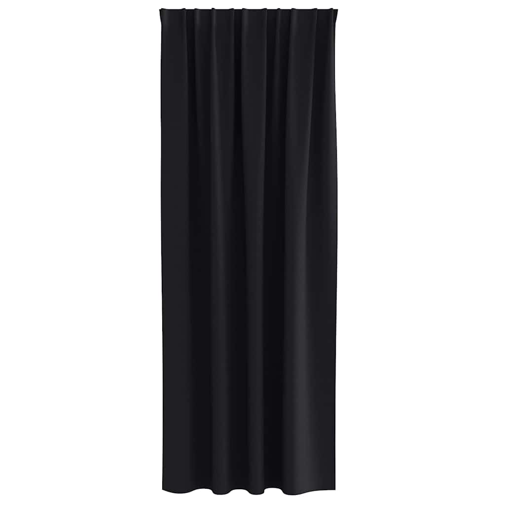 Black Blackout Curtains with Rings 2 pcs 245 x 140 cm