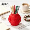 Organized Desk Accessories for Home 3D Printed Sweater Pen Holder, Creative Organizer with Elk Snowflake Relief Durable Holder Office School Supplies,
